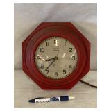 VTG Hammond Red Metal Clock