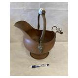 Old Copper Scuttle Coal Bucket