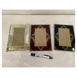 3 Antique Glass Picture Frames