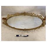 Antique Gold Gilt Ornate Mirror Tray