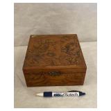 Vintage Carved Rosewood Box W/Latch