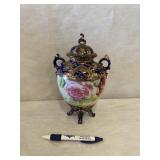 Antique Nippon Footed Gold  Lidded Vase