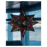 Vintage Stained Glass Hanging Star 4/Candle