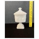 Vintage Milk Glass Compote W/ Lid