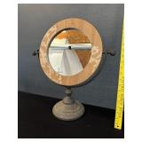 Heavy Iron Base Round Mirror