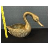 Heavy Brass Goose Planter