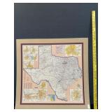 Vintage Matted Texas State Map 1960