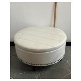 Brass Beaded American Modern Round Ottoman