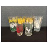 4 Mid Century Glasses Tom & Jerry Jelly
