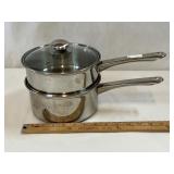 Aluminum Double Boiler W. Lid