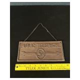 Heavy Metal Hanging Sign Public Telephone 5 Cents