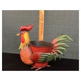 Metal Rooster Planter
