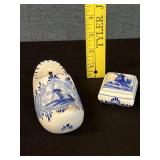 Vintage Delft Blue Shoe Bank & Trinket Box
