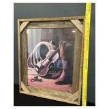 Framed Boots & Pearls Lemely Print