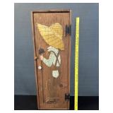 Wall Shelf Cabinet W/ Hand Carved Doors