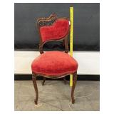 Antique Red Velvet Carved Chair