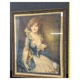 Antique Gene Pressler Modern Princess Print Framed
