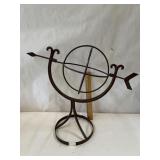Metal Armillary Sphere Sundial W. Arrow