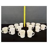 Vintage 14 Fire King Milk Glass Coffee Cups