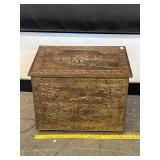 Vintage Brass Covered Embossed Coal Box