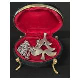 Reed & Barton Silver & Pewter Necklace in Case