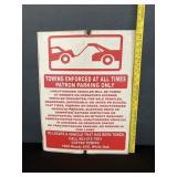 Vintage Metal Towing Enforced Sign