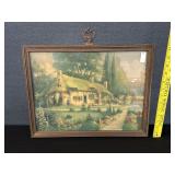 Antique Cottage in The Woods Framed Print
