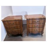 2 Ribbon Front 3 Drawer Bedside Tables
