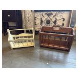 2 Wood Magazine Racks 1 Oak 1 White