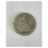 1858 Seated Liberty Silver Half Dollar