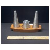 Mid Century Pewter S&P Condiment Set Mid Century Pewter S&P Condiment Set