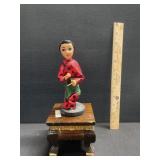 Handmade Cloth & Ceramic Vase Asian Doll W/ Stand Handmade Cloth & Ceramic Vase Asian Doll W/ Stand