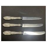 King Richard by Towle Sterling Handled Knives King Richard by Towle Sterling Handled Knives