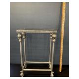 Small Silver Marble Top Plant Stand Small Silver Marble Top Plant Stand