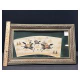 Antique Signed Lacquer Inlaid Painted Wood Art Antique Signed Lacquer Inlaid Painted Wood Art