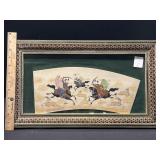 Antique Signed Lacquer Inlaid Painted Wood Art Antique Signed Lacquer Inlaid Painted Wood Art