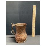 Antique Turkish Hammered Copper Mug Tankard Antique Turkish Hammered Copper Mug Tankard