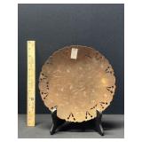 Vintage Handmade Etched Copper Plate Vintage Handmade Etched Copper Plate
