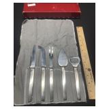 Italian Stainless Steel Mid Century Bar Set Italian Stainless Steel Mid Century Bar Set