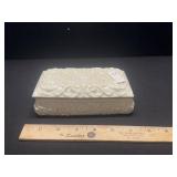 Ceramic Gold Rim Lidded Vanity Box Ceramic Gold Rim Lidded Vanity Box