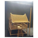 Mid Century Asian Dollhouse Rattan & Cane Mid Century Asian Dollhouse Rattan & Cane
