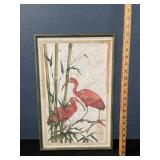 Scarlet Ibis Birds Watercolor On Silk Wall Art Scarlet Ibis Birds Watercolor On Silk Wall Art