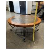 Granite & Wood Top Iron Leg Coffee Table Granite & Wood Top Iron Leg Coffee Table