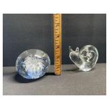 2 Heavy Glass Paper Weights Snail & Ball 2 Heavy Glass Paper Weights Snail & Ball