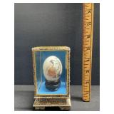 Hand Painted Egg In Glass Display Box Hand Painted Egg In Glass Display Box