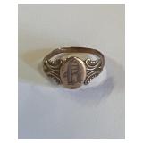 Antique 10k Rose Gold Pinkie Ring Size 3.5 Antique 10k Rose Gold Pinkie Ring Size 3.5