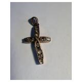 10K Gold & Diamond Cross Pendant 10K Gold & Diamond Cross Pendant