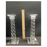 2 Sloveian Square Led Crystal Candle Sticks 2 Sloveian Square Led Crystal Candle Sticks