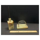 Alabaster & Brass Desk Set Alabaster & Brass Desk Set