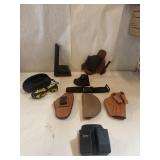 Lot Of Gun Holsters Clips & Shooting Glasses Lot Of Gun Holsters Clips & Shooting Glasses